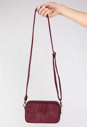 Faux Suede Crossbody Bag