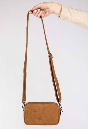 Faux Suede Crossbody Bag