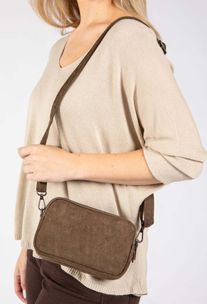 Faux Suede Crossbody Bag