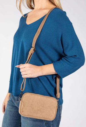 Faux Suede Crossbody Bag