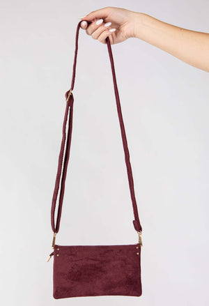 Faux Suede Studded Bag