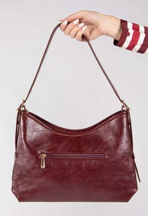 Faux Leather Shoulder Bag with Buckle