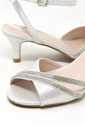Diamante Cross Strap Heel