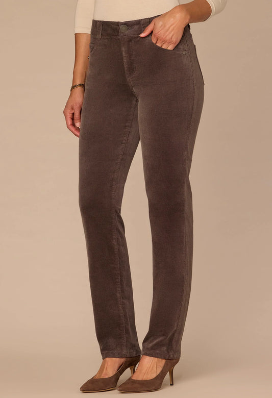 "Ab"solution® Mid-Rise Corduroy Straight Leg Trousers