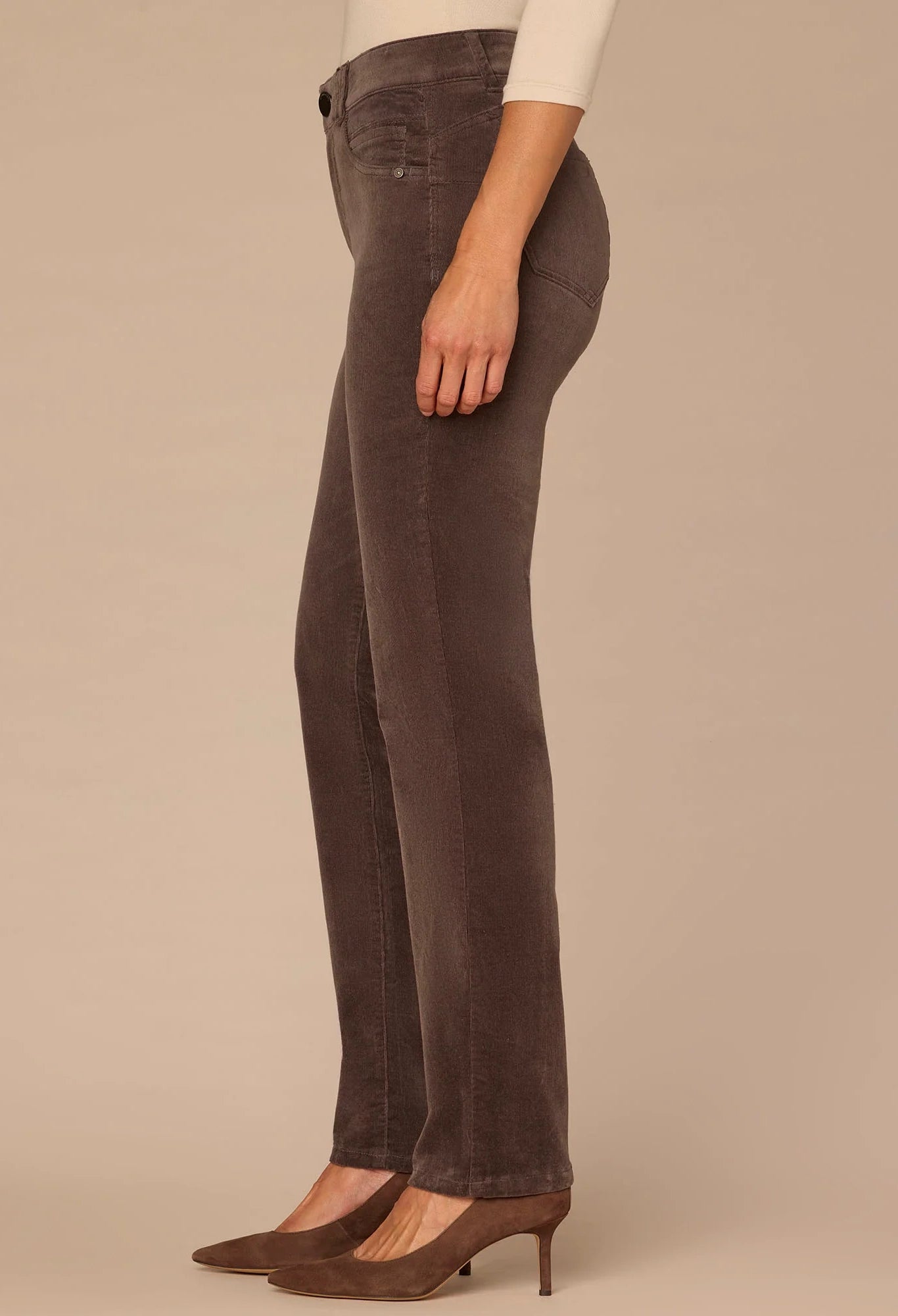 "Ab"solution® Mid-Rise Corduroy Straight Leg Trousers