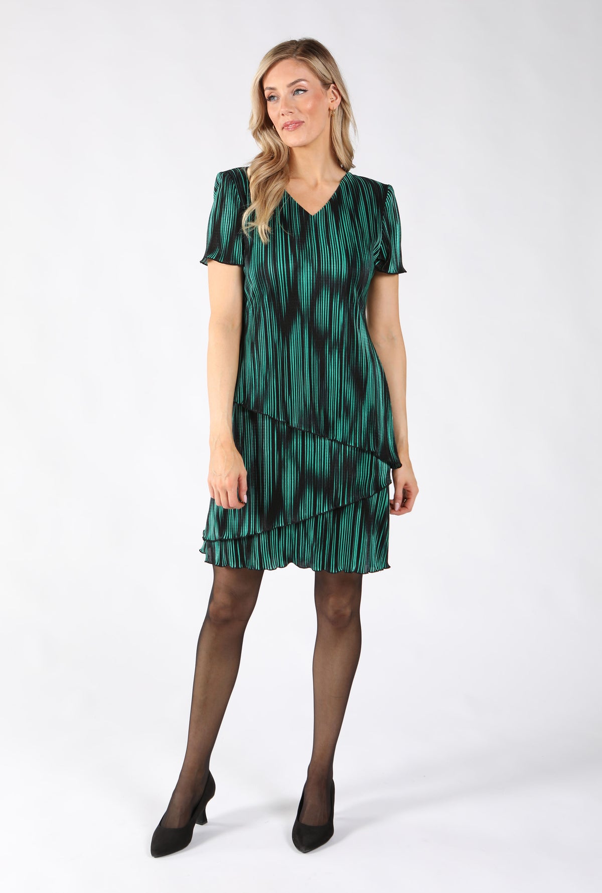 Tiered Striped Print Dress