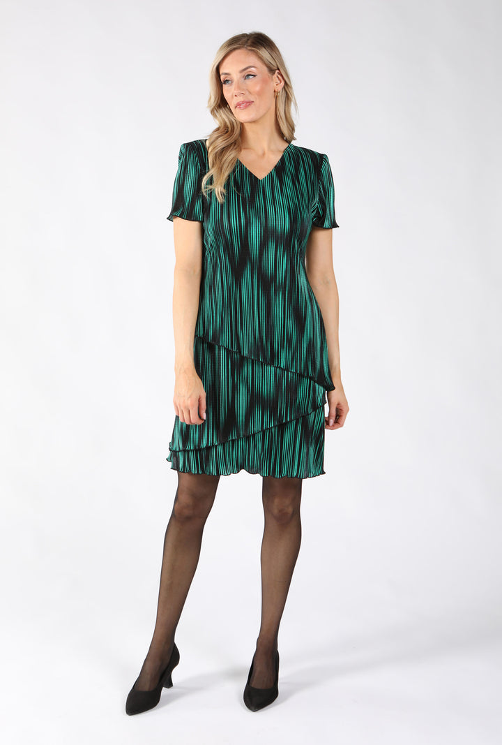 Tiered Striped Print Dress