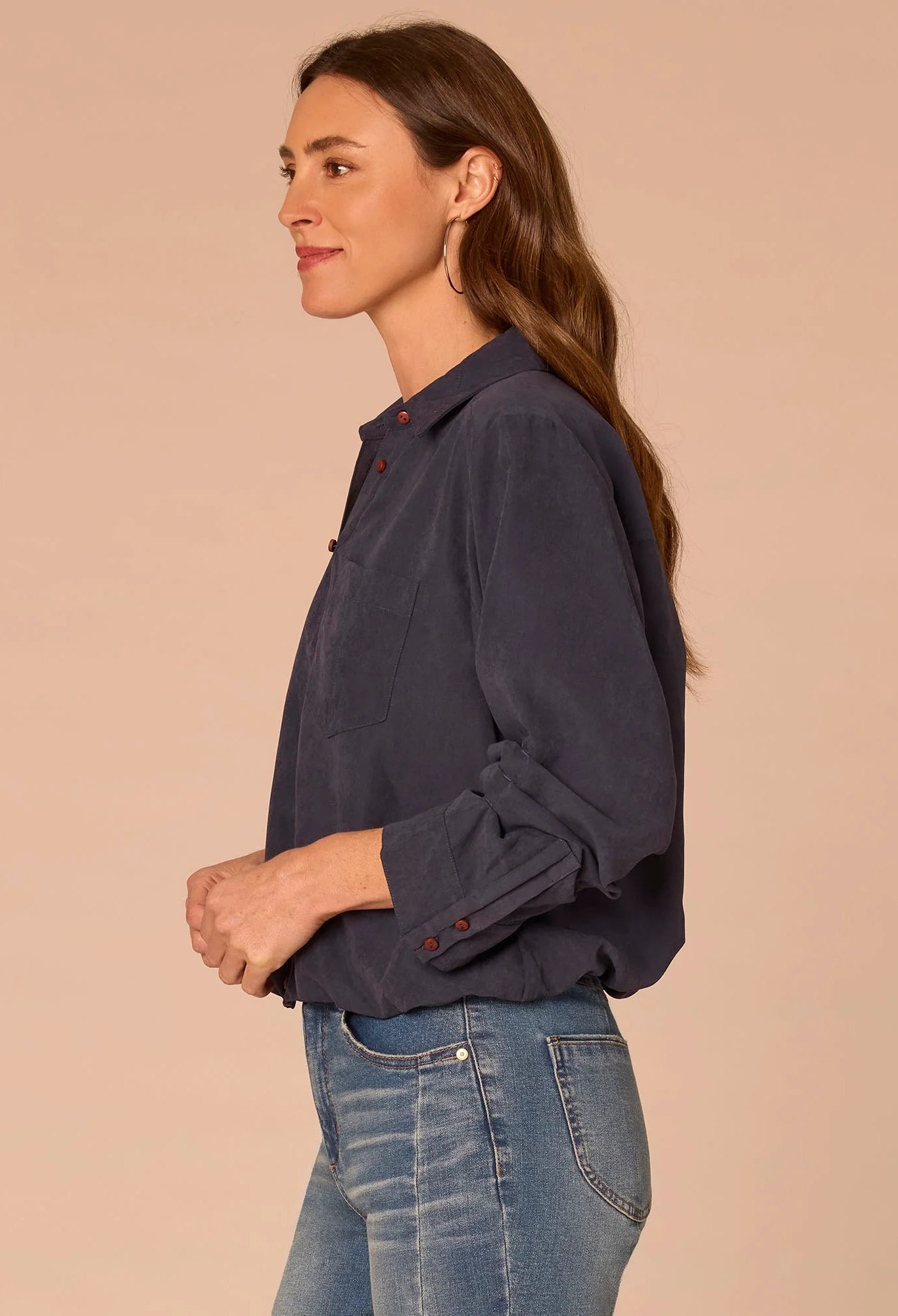 Bubble Hem Woven Shirt
