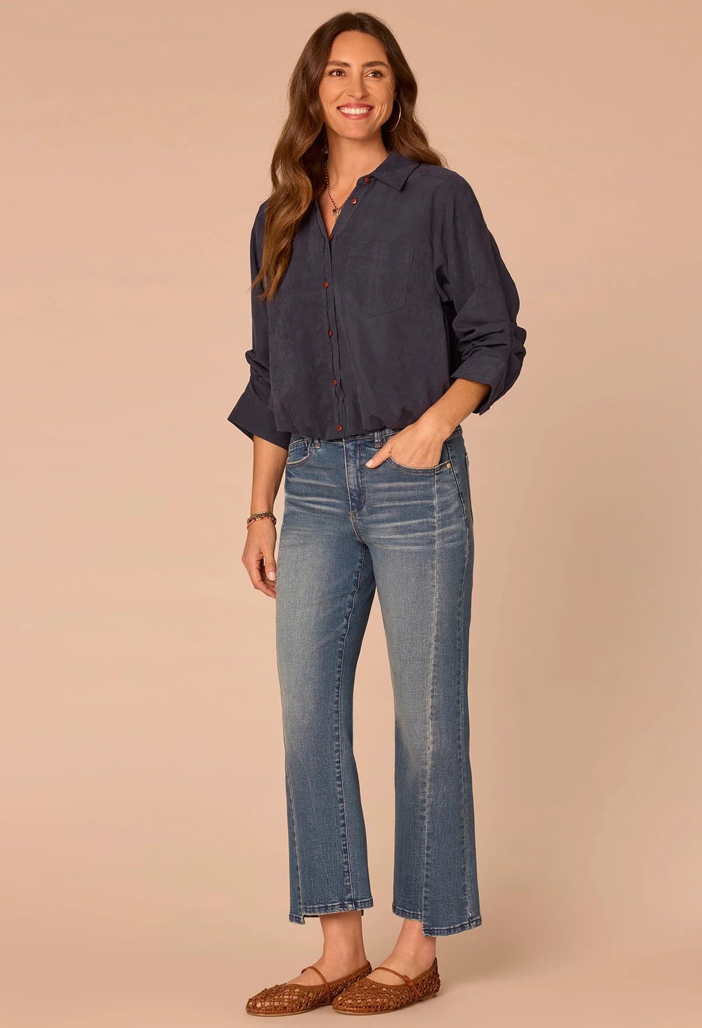 Bubble Hem Woven Shirt