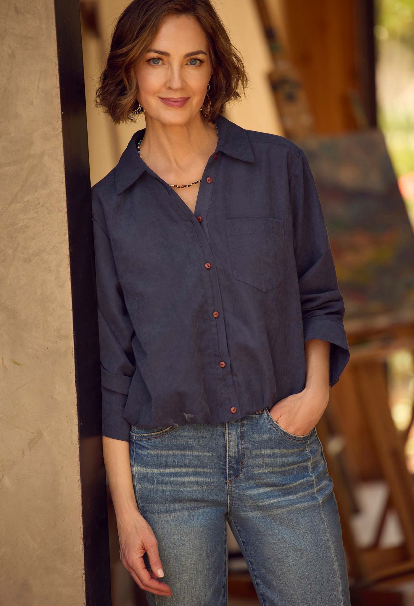 Bubble Hem Woven Shirt