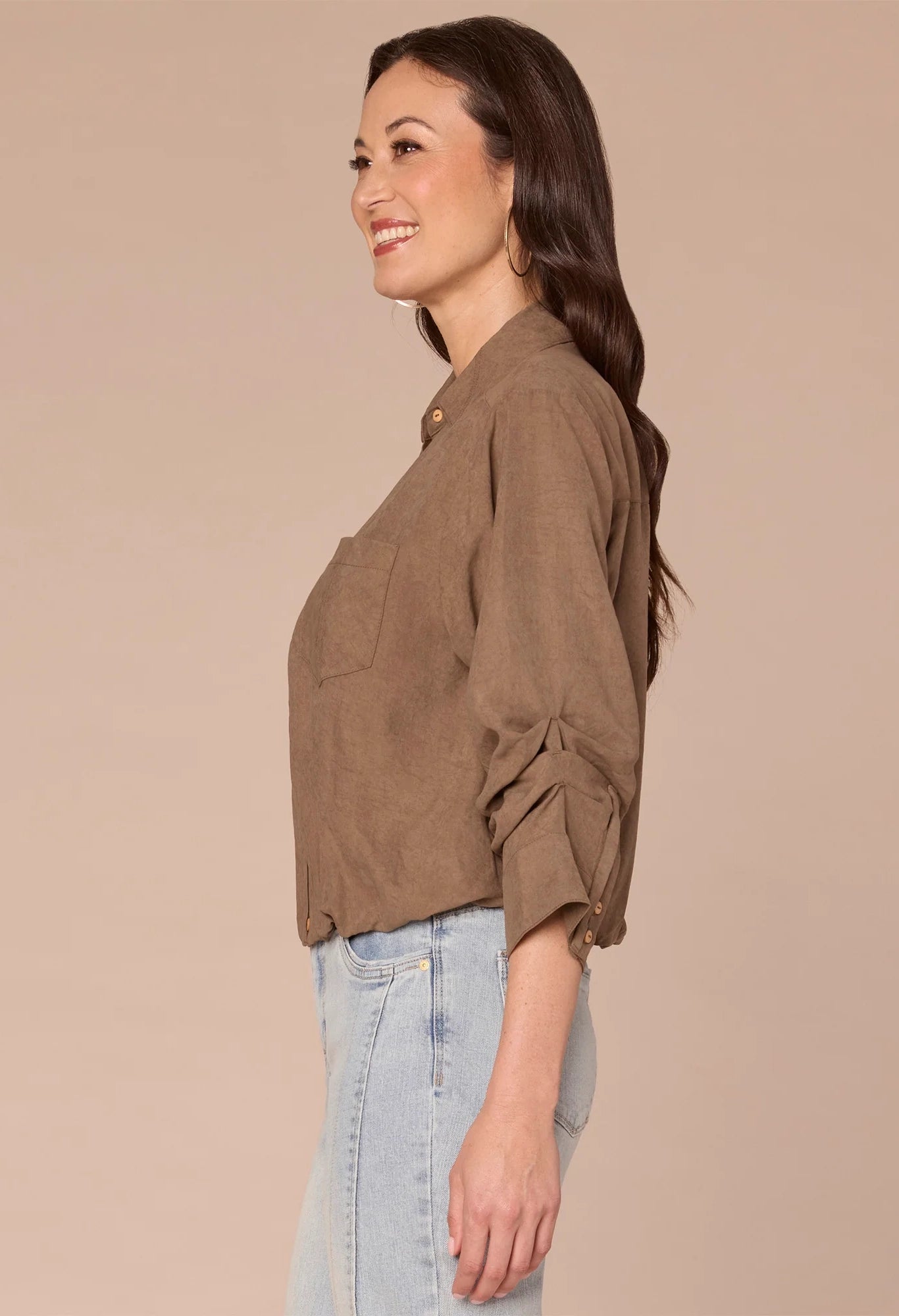 Bubble Hem Woven Shirt