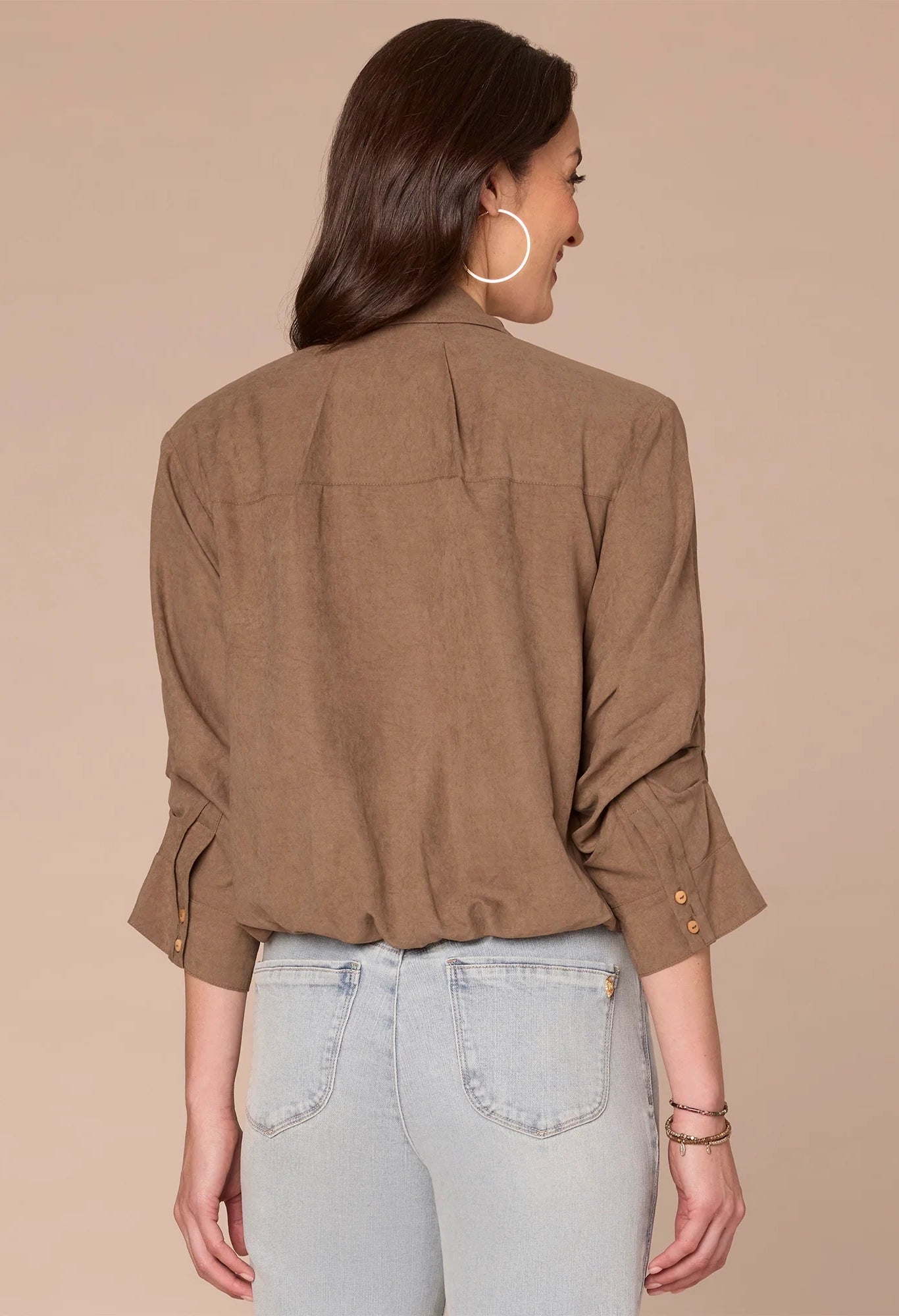 Bubble Hem Woven Shirt