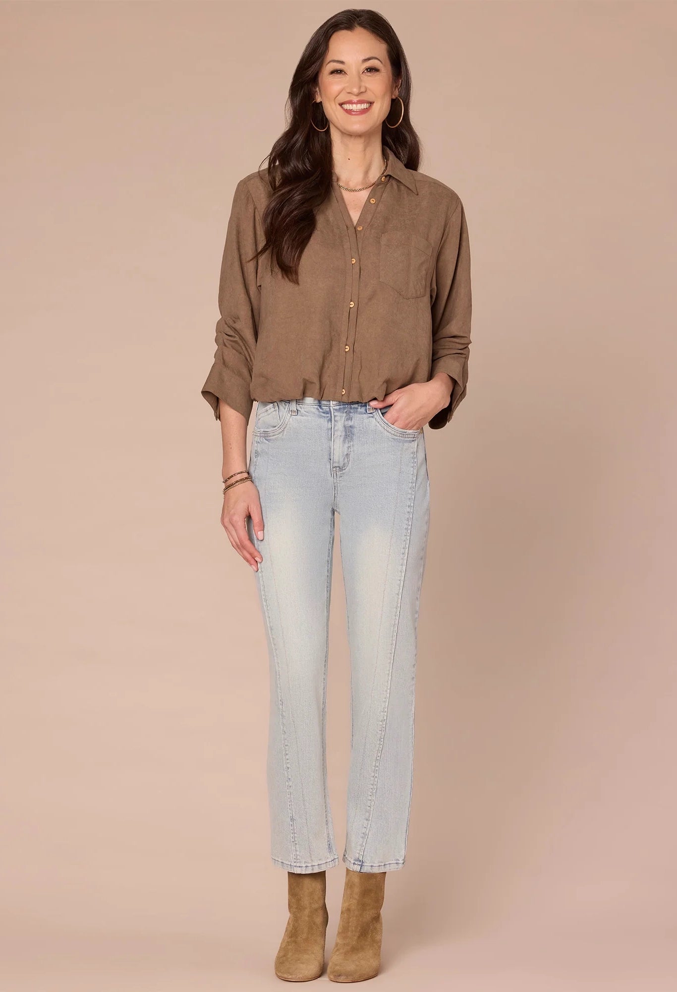 Bubble Hem Woven Shirt