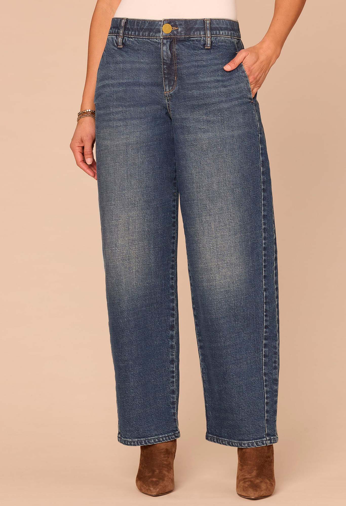 "Ab"solution® High Rise Barrel Leg Jeans