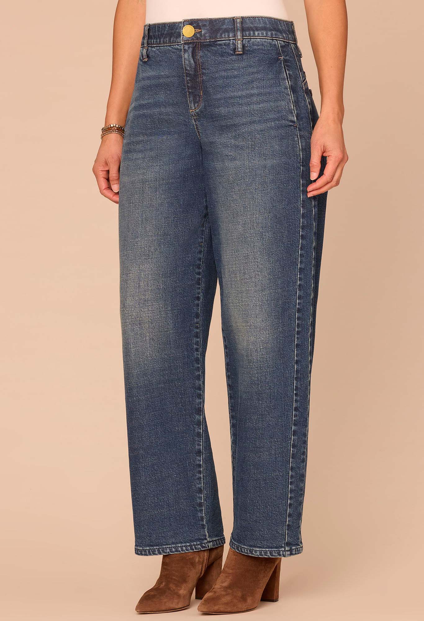 "Ab"solution® High Rise Barrel Leg Jeans