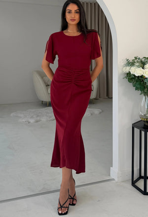Cleo Ruched Detail Midi Dres