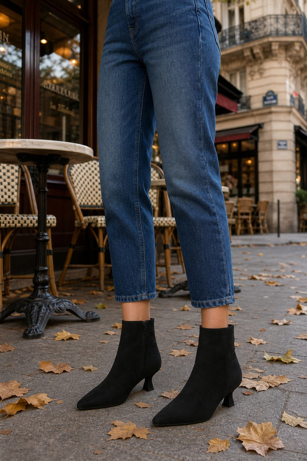 Suede Feel Kitten Heel Boot