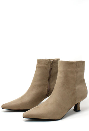 Suede Feel Kitten Heel Boot