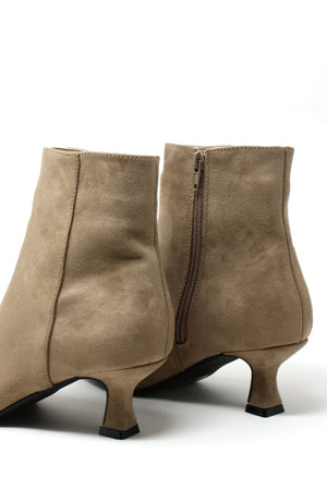 Suede Feel Kitten Heel Boot