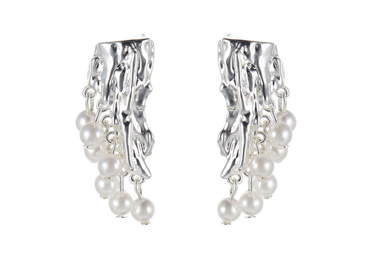 Pearl Detail Abstract Earrings