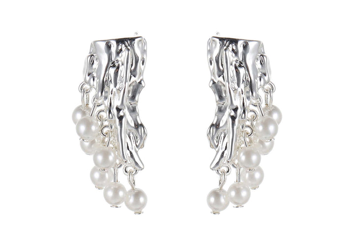 Pearl Detail Abstract Earrings