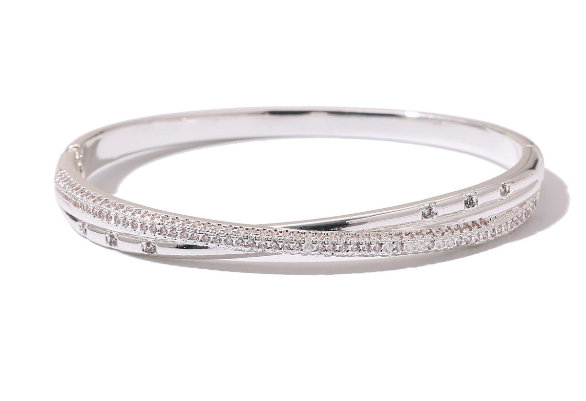 Hyperbola Silver Bangle