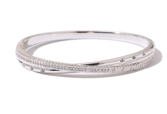 Hyperbola Silver Bangle