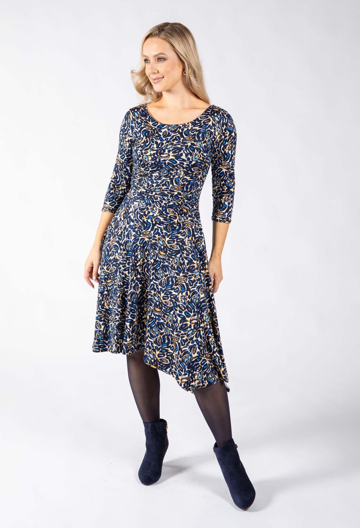 Clio Abstract Print Midi Dress