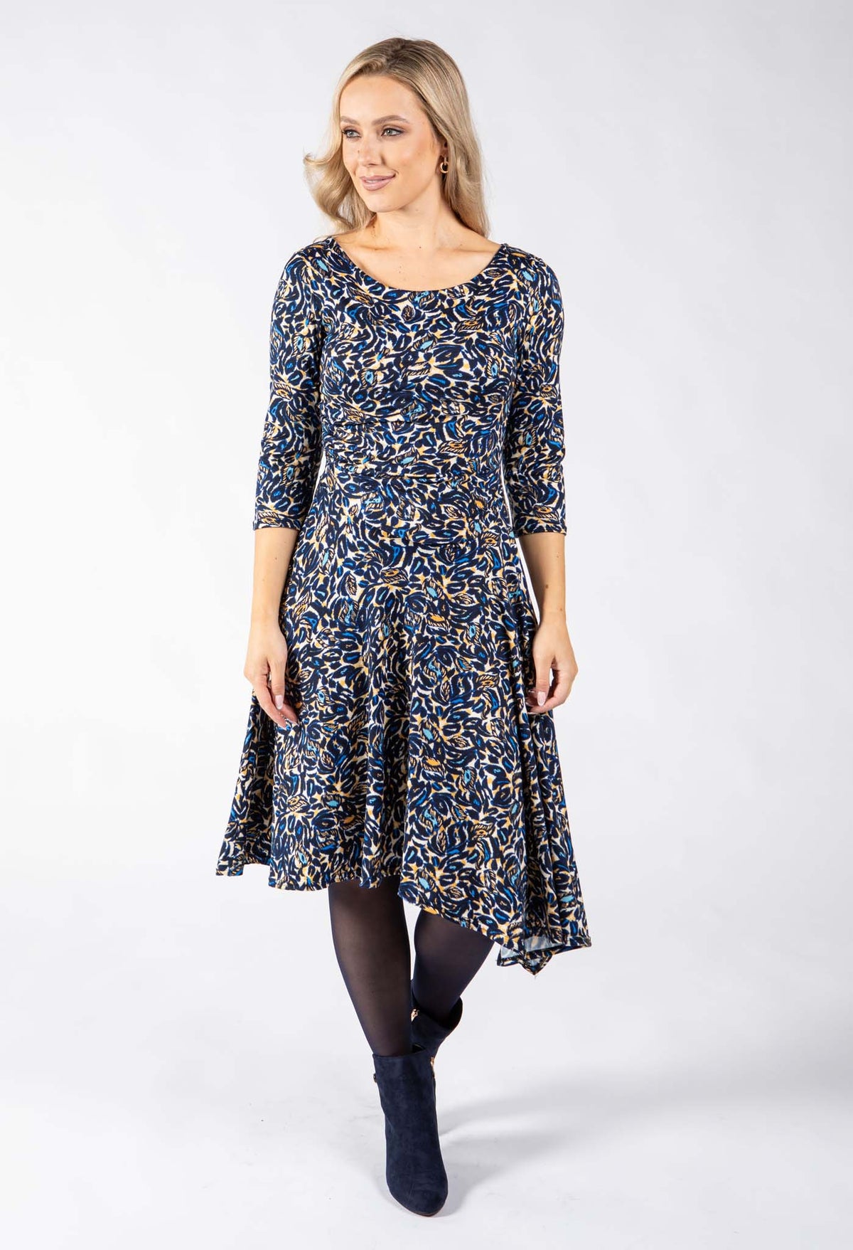 Clio Abstract Print Midi Dress