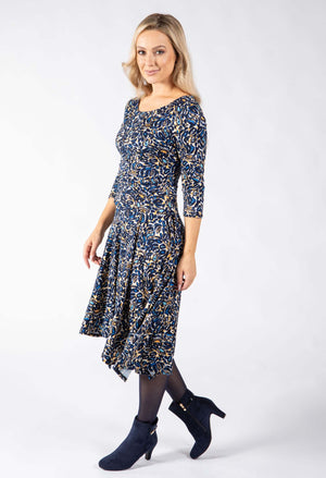 Clio Abstract Print Midi Dress