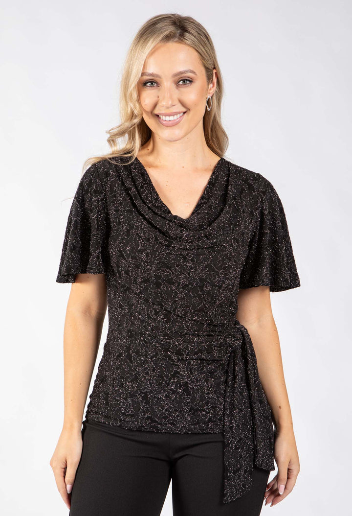 Johan Side Tie Metallic Top