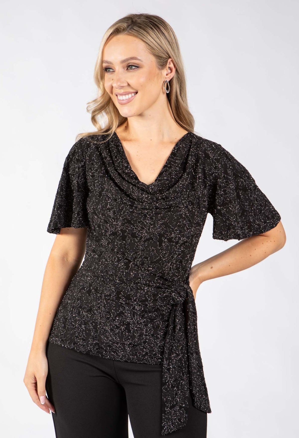 Johan Side Tie Metallic Top