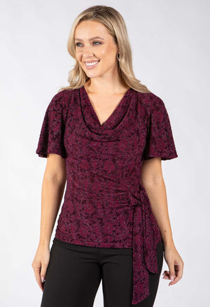 Johan Side Tie Metallic Top