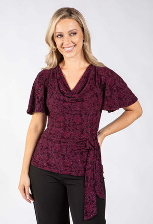 Johan Side Tie Metallic Top