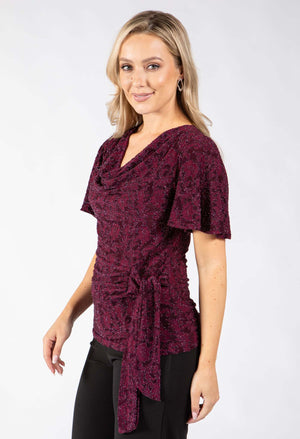 Johan Side Tie Metallic Top
