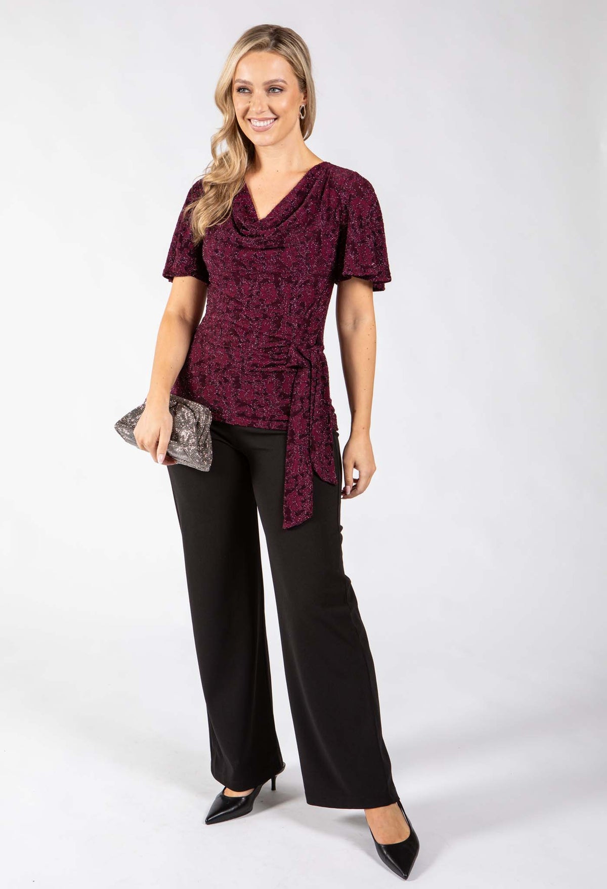 Johan Side Tie Metallic Top