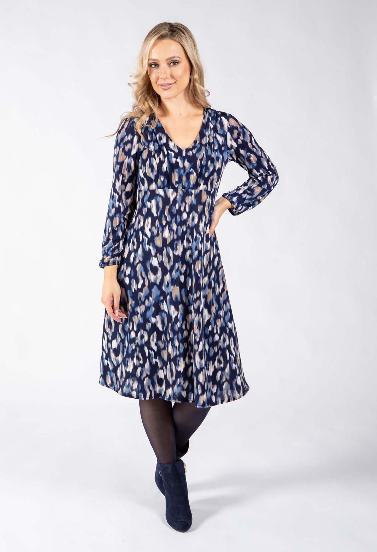 Tempo Abstract Print Midi Dress