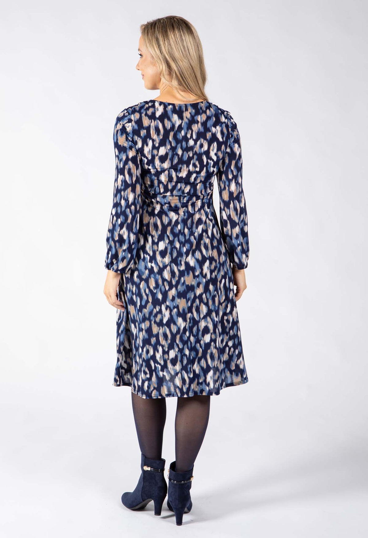 Tempo Abstract Print Midi Dress