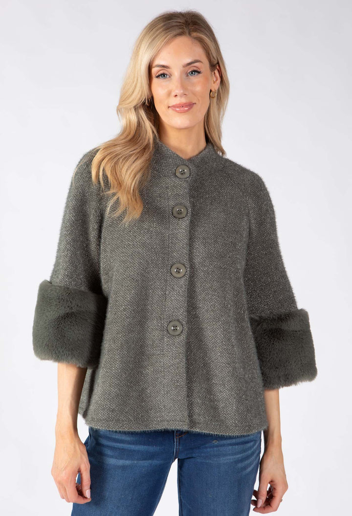 Faux Fur Trim Jacket