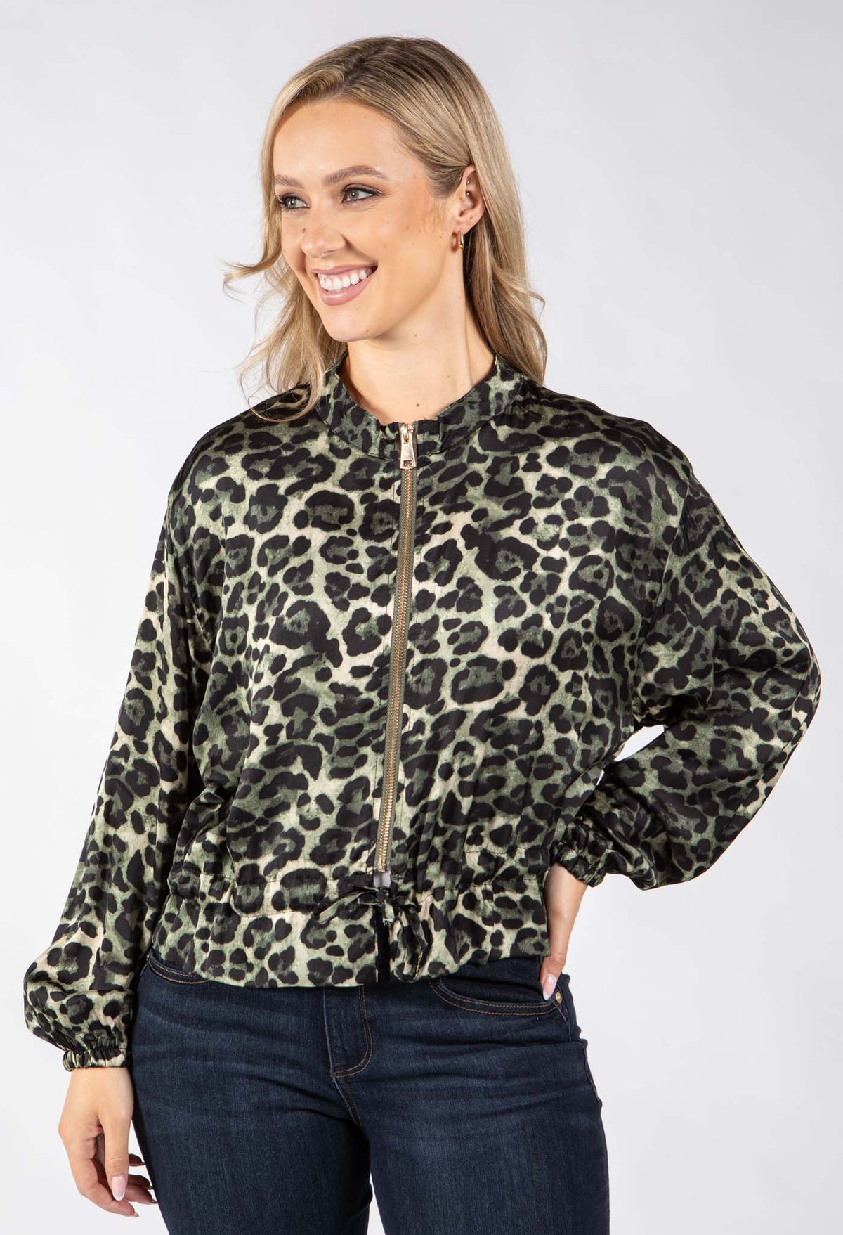 Leopard Print Tie Waist Jacket
