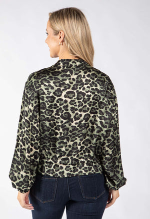 Leopard Print Tie Waist Jacket