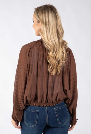 Plisse Pleated Bomber Jacket