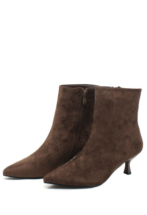 Faux Suede Kitten Boot