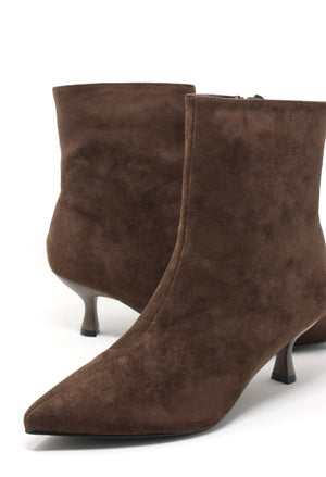 Faux Suede Kitten Boot