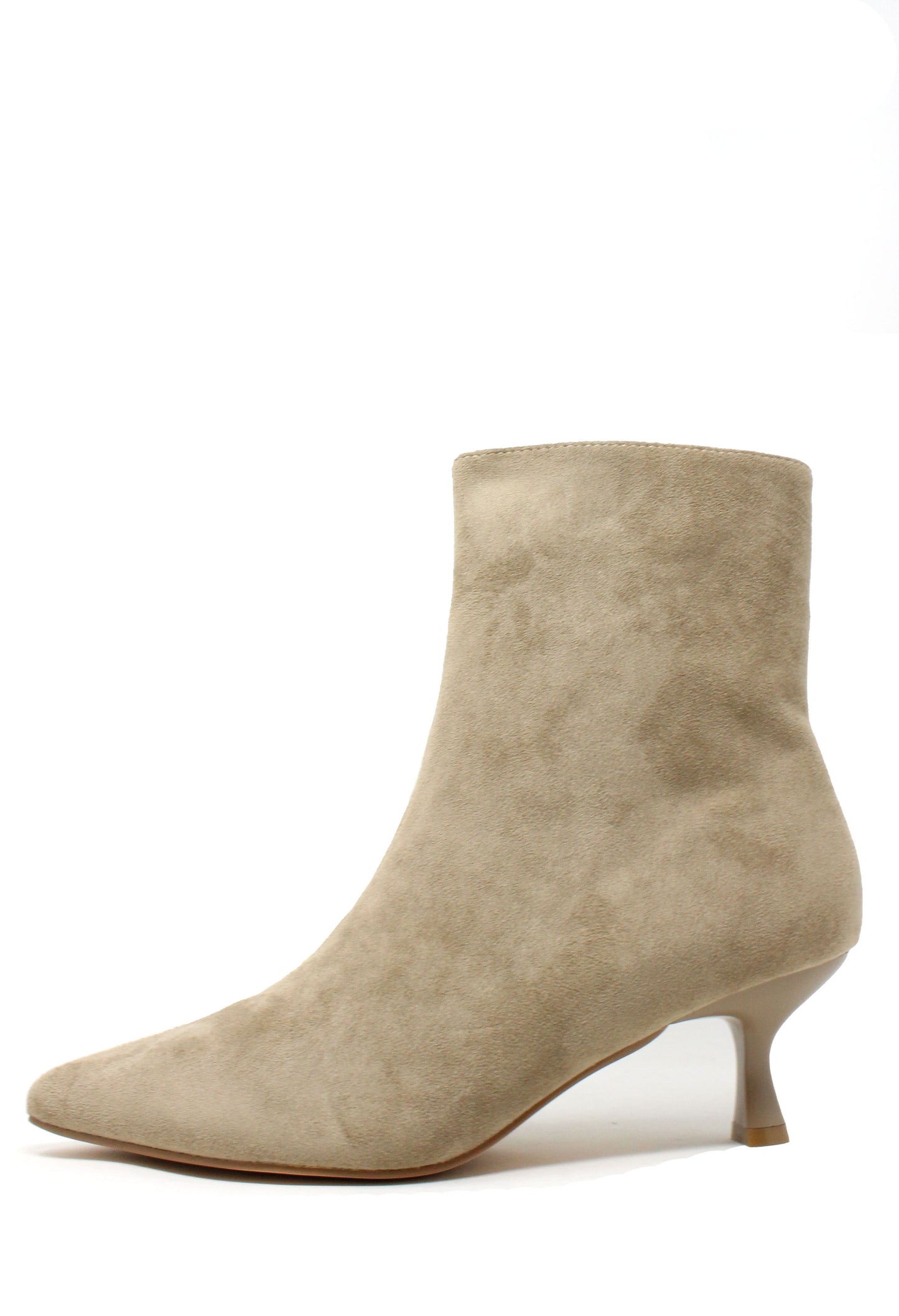 Faux Suede Kitten Boot