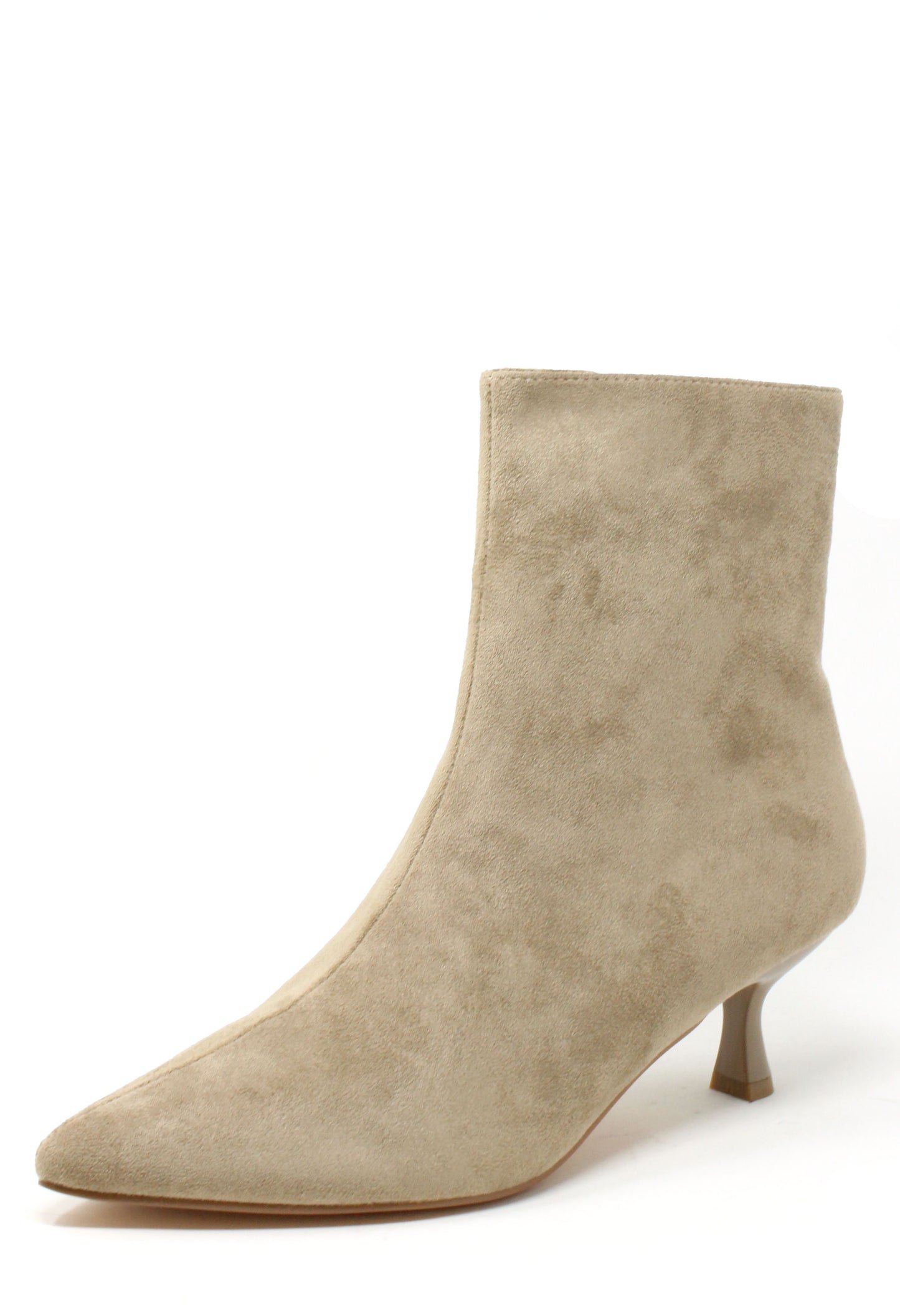 Faux Suede Kitten Boot