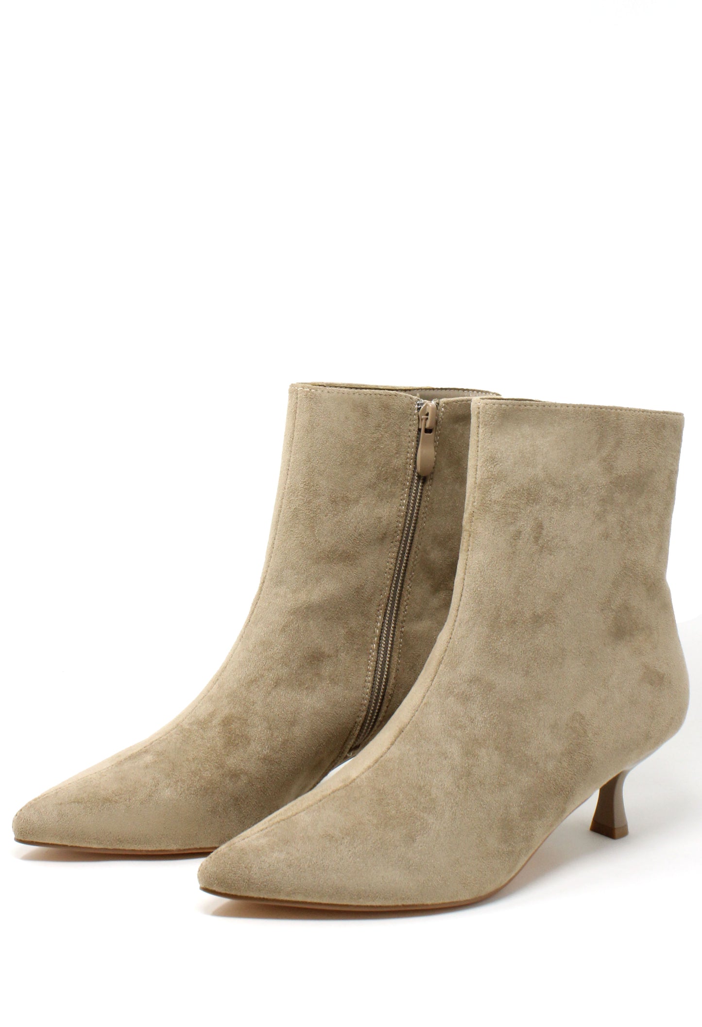 Faux Suede Kitten Boot