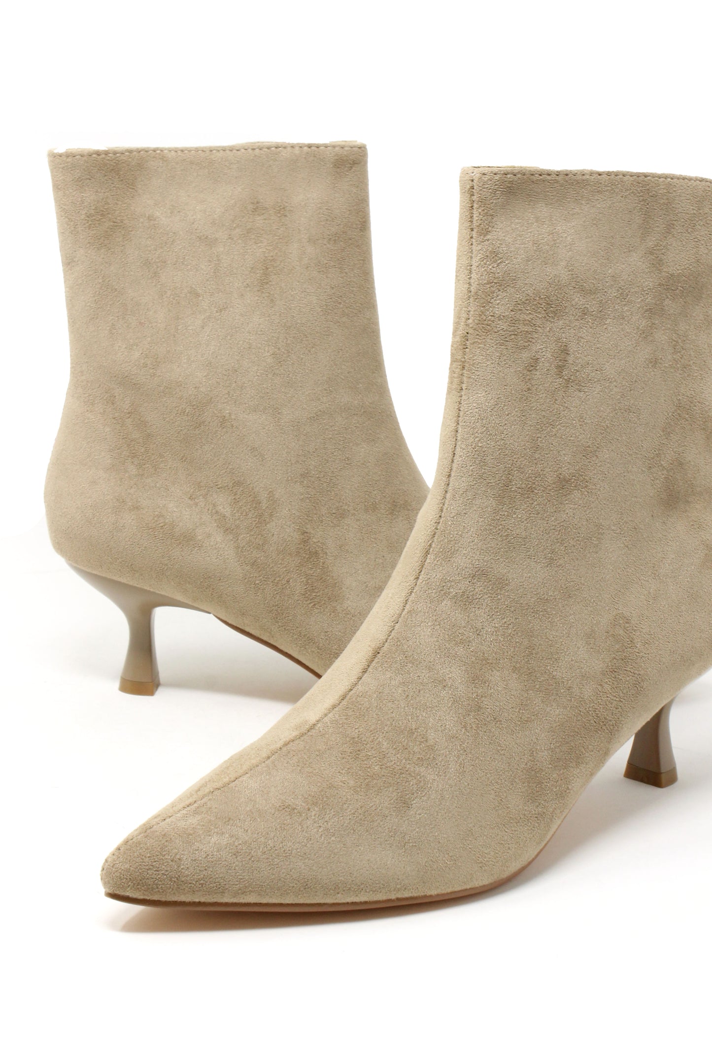 Faux Suede Kitten Boot