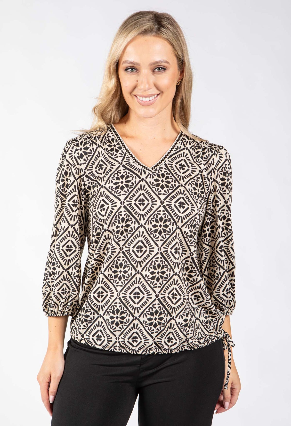 Tigua Abstract Print Top