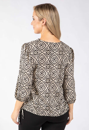 Tigua Abstract Print Top